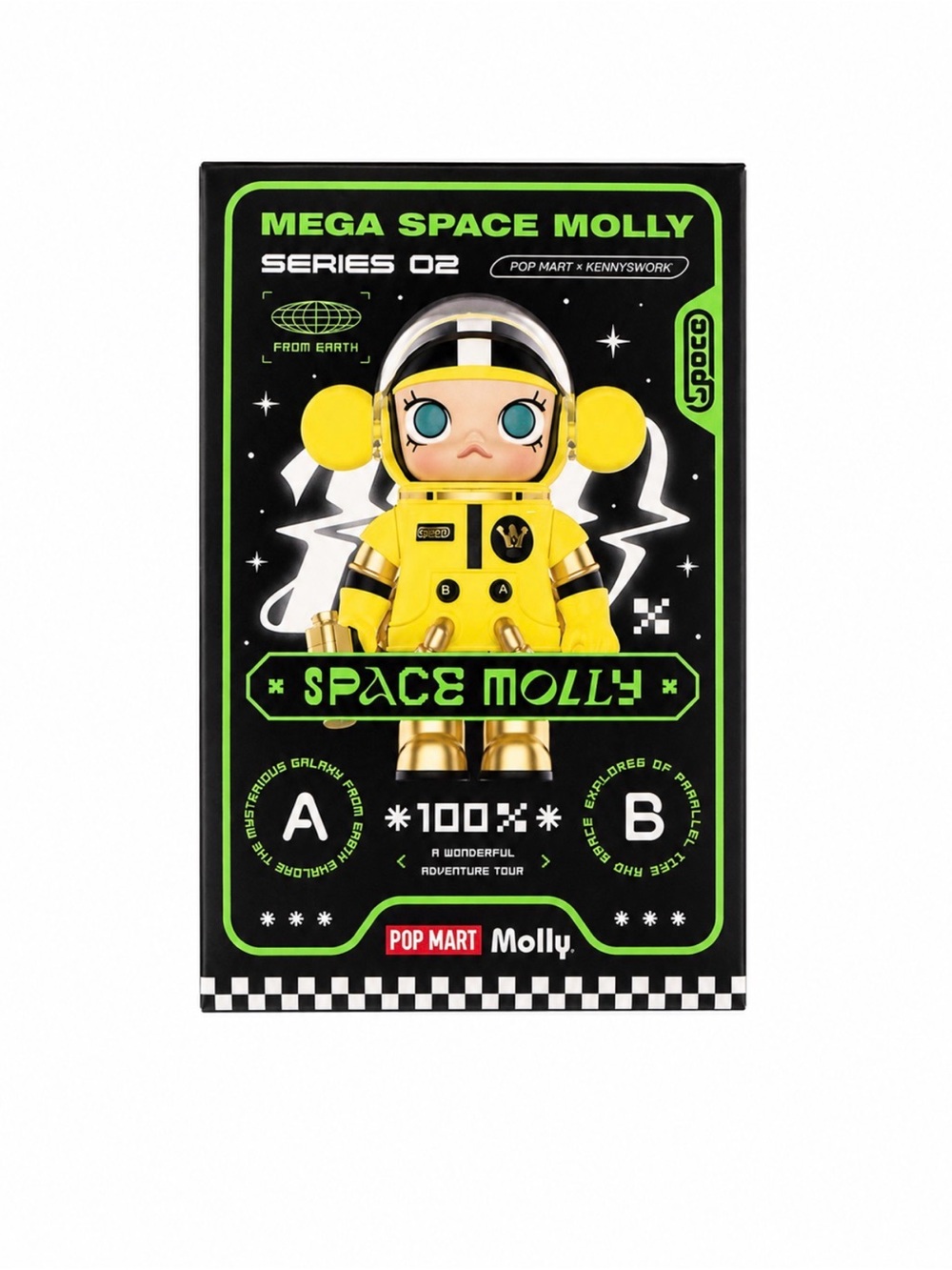 POP MART Mega Space Molly 100% Series 02-A Banana 2017 Blind Box NIB Authentic